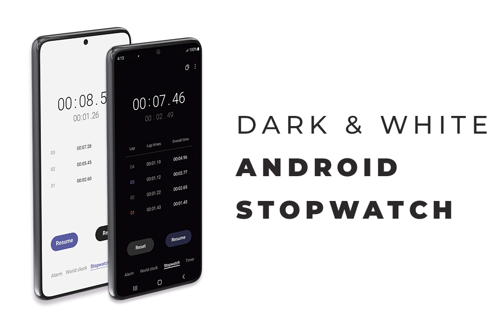 Android Dark and White Stopwatch